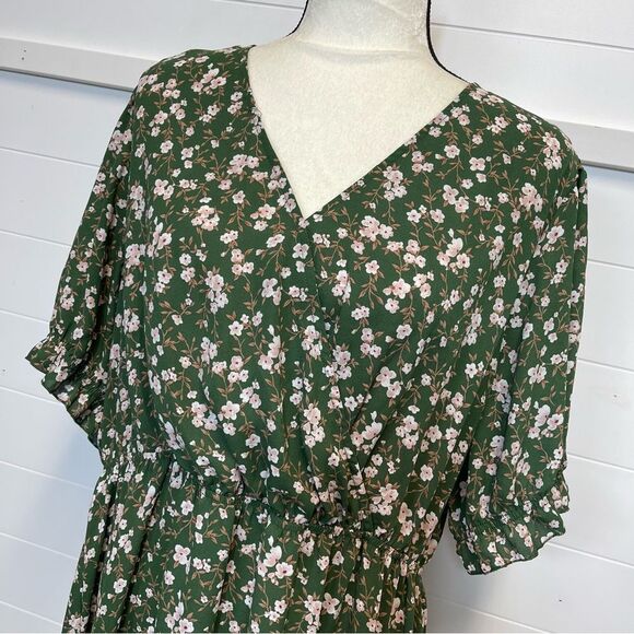 Inspired Hearts Floral Green Dress Size 3X - Picture 4 of 11